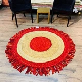 Eko Halı Choti Mix Mx-05 Red Renkli Jüt Görünümlü Hasır Örgü Halı