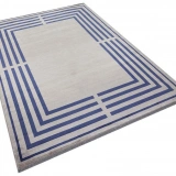Hoom Rugs York 205 Lacivert Çerçeveli Modern Salon Halısı