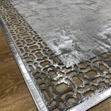 Hoom Rugs Deri Halı 02 Grey Silver Dekoratif Deri Halı