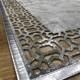 Hoom Rugs Deri Halı 02 Grey Silver Dekoratif Deri Halı
