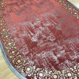 Hoom Rugs Deri Halı Kırmızı Oval Dekoratif Deri Halı