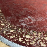 Hoom Rugs Deri Halı Kırmızı Oval Dekoratif Deri Halı