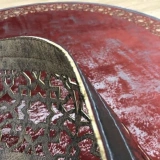 Hoom Rugs Deri Halı Kırmızı Oval Dekoratif Deri Halı