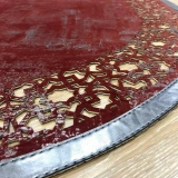 Hoom Rugs Deri Halı Kırmızı Oval Dekoratif Deri Halı