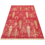 Eko Halı Zara ZR 08 Kırmızı Sonbahar Modern Uşak Halısı