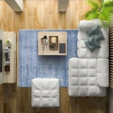 Eko Halı Zara ZR 06 Mavi Modern Uşak Halısı