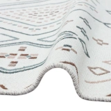 Eko Hali Arya Ar 05 Beige Blue Yikanabilir Pamuk Cift Tarafli Kilim