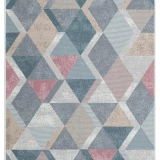 Eko Hali Arya Ar 10 Blue Pink Yikanabilir Pamuk Cift Tarafli Kilim