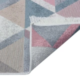 Eko Hali Arya Ar 10 Blue Pink Yikanabilir Pamuk Cift Tarafli Kilim