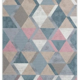 Eko Hali Arya Ar 10 Blue Pink Yikanabilir Pamuk Cift Tarafli Kilim
