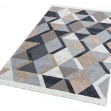 Eko Halı Arya AR 10 Beige Black Yıkanabilir Pamuk Çift Taraflı Kilim