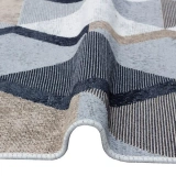Eko Halı Arya AR 10 Beige Black Yıkanabilir Pamuk Çift Taraflı Kilim