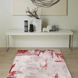 Sanat Halı Doku 1090 Gri Kırmızı Modern Salon Halısı
