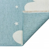 Eko Halı Noa Baby NB 02 Blue Yıkanabilir Çift Taraflı Yumuşak Dokulu İnce Çocuk-Bebek Odası Halısı