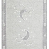 Eko Halı Noa Baby NB 01 Grey Yıkanabilir Çift Taraflı Yumuşak Dokulu İnce Çocuk-Bebek Odası Halısı