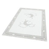 Eko Halı Noa Baby NB 01 Grey Yıkanabilir Çift Taraflı Yumuşak Dokulu İnce Çocuk-Bebek Odası Halısı