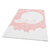 Eko Halı Noa Baby NB 02 Pink Yıkanabilir Çift Taraflı Yumuşak Dokulu İnce Çocuk-Bebek Odası Halısı