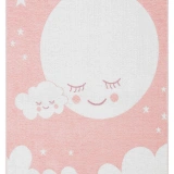 Eko Halı Noa Baby NB 02 Pink Yıkanabilir Çift Taraflı Yumuşak Dokulu İnce Çocuk-Bebek Odası Halısı