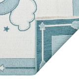 Eko Halı Noa Baby NB 01 Blue Yıkanabilir Çift Taraflı Yumuşak Dokulu İnce Çocuk-Bebek Odası Halısı