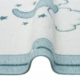 Eko Halı Noa Baby NB 01 Blue Yıkanabilir Çift Taraflı Yumuşak Dokulu İnce Çocuk-Bebek Odası Halısı