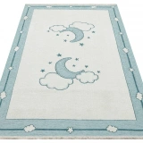 Eko Halı Noa Baby NB 01 Blue Yıkanabilir Çift Taraflı Yumuşak Dokulu İnce Çocuk-Bebek Odası Halısı