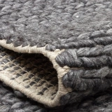 Eko Halı Jade Basketweave Antrasit Naturel Kazak Örgü Desenli El Dokuma Örgü Kilim