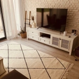 Hoom Rugs Monaco 3021 Siyah Beyaz İskandinav Halı