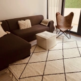 Hoom Rugs Monaco 3021 Siyah Beyaz İskandinav Halı