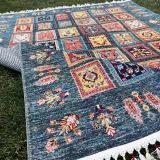 Tuğra Halı Şal 10640 Fırsat Etnik Desenli Modern Kilim