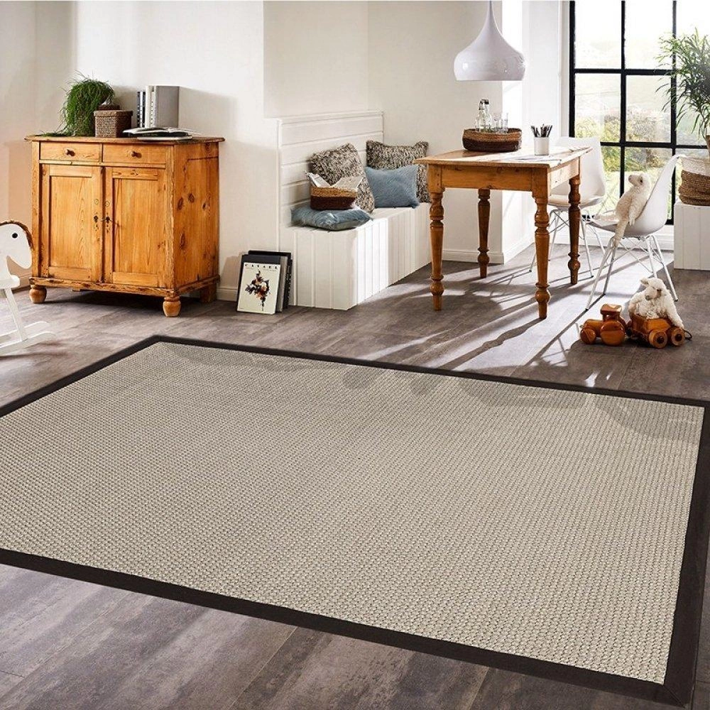 Hoom Rugs Sisal Bordür 620979A Bej Siyah Bordür