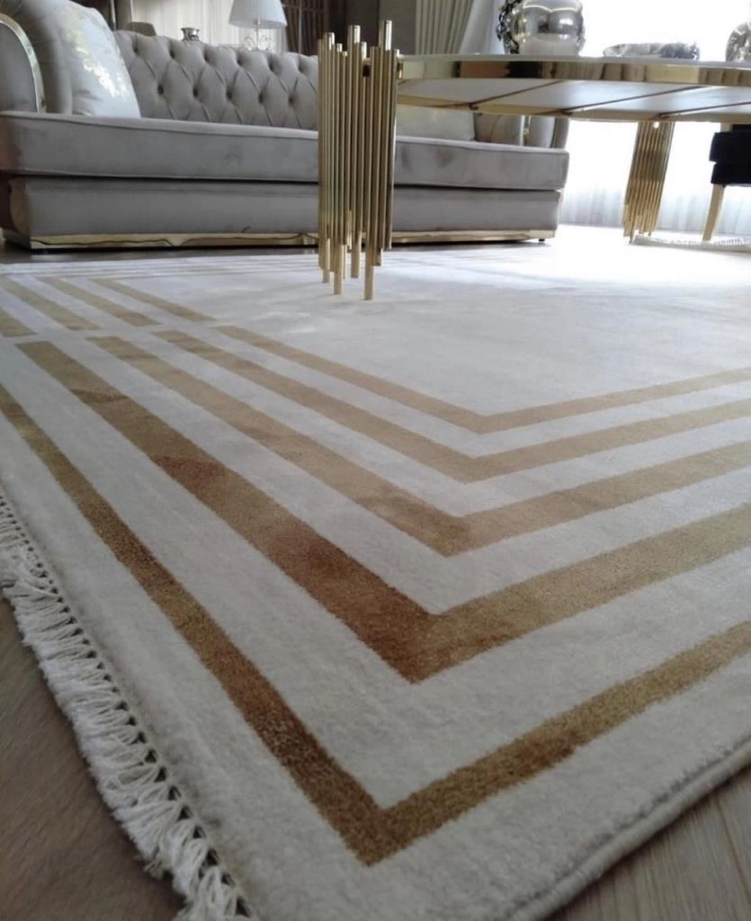 Hoom Rugs York 205 Gold Çerçeveli Modern Salon Halısı