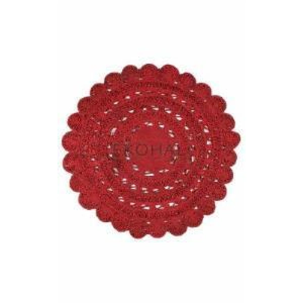 Eko Halı Flatweave CA-105 Red 120x120 1,44 M2 Daire Dekoratif Jüt Kilim