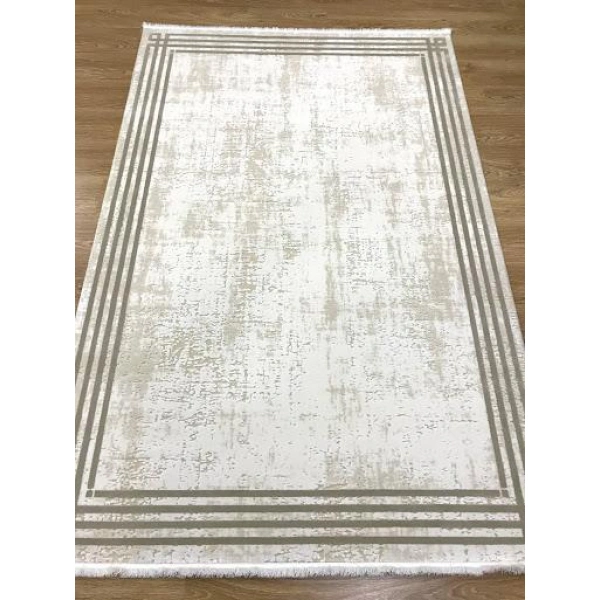 İpek Halı Sardes 6135 A Krem Çerçeveli Modern Salon Halısı