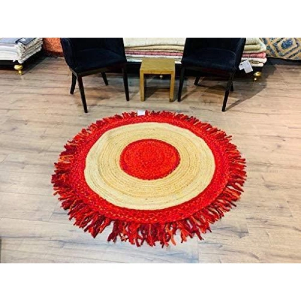 Eko Halı Choti Mix Mx-05 Red Renkli Jüt Görünümlü Hasır Örgü Halı