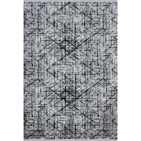 Hoom Rugs Napoli 421 Gri Siyah Modern Salon Halısı