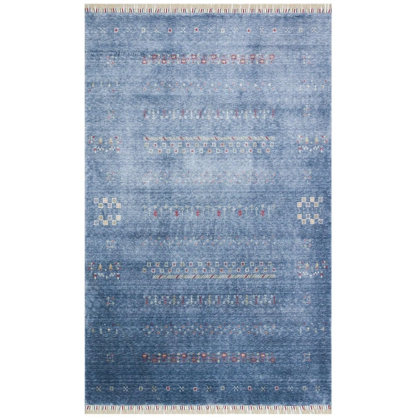 Eko Halı Zara ZR 06 Mavi Modern Uşak Halısı