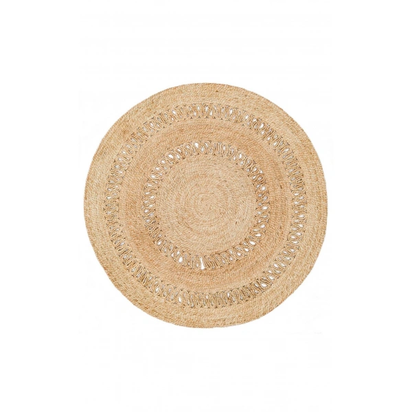 Eko Halı Flatweave CA-122 Natural XW Daire Dekoratif Jüt Kilim