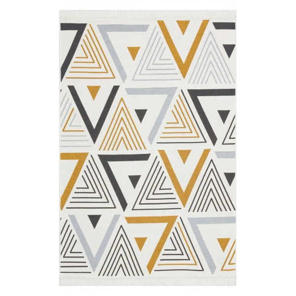 Eko Halı Arya AR 18 Yellow Grey Yıkanabilir Pamuk Kilim