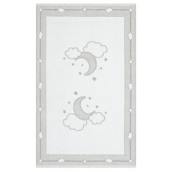 Eko Halı Noa Baby NB 01 Grey Yıkanabilir Çift Taraflı Yumuşak Dokulu İnce Çocuk-Bebek Odası Halısı