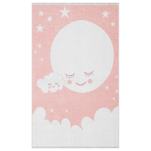Eko Halı Noa Baby NB 02 Pink Yıkanabilir Çift Taraflı Yumuşak Dokulu İnce Çocuk-Bebek Odası Halısı
