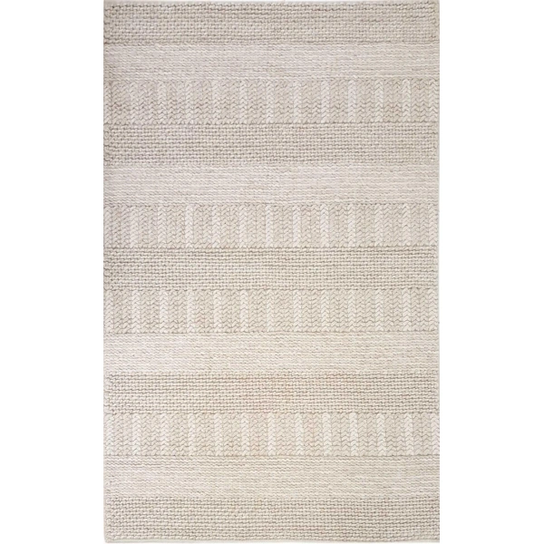 Eko Halı Jade J 352 Beige Naturel Kazak Örgü Desenli El Dokuma Örgü Halı