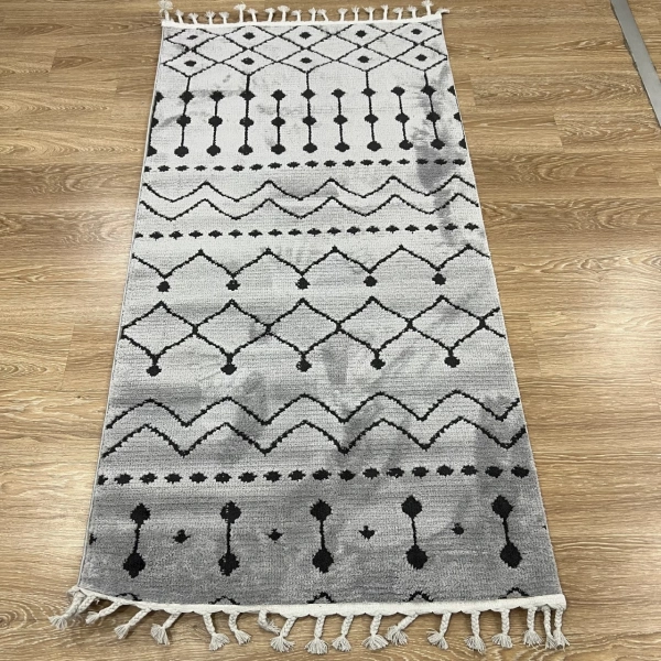 Hoom Rugs Monaco 3022 Siyah Gri İskandinav Halı