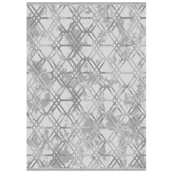 İpek Mekik Halı Gaspara 14683 Gri Modern Salon Halısı