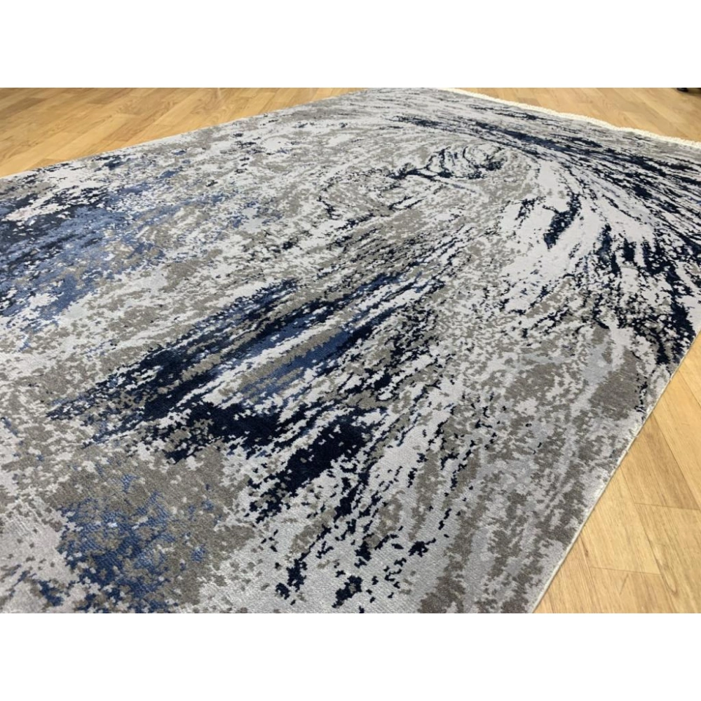 Eko Halı Heritage 626 Grey Blue Modern Bambu Özel Tezgah Halısı