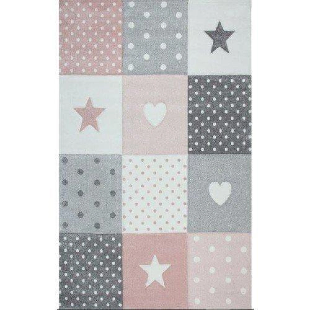 Eko Halı Kids Kds 05 Grey Pink Çocuk Halısı