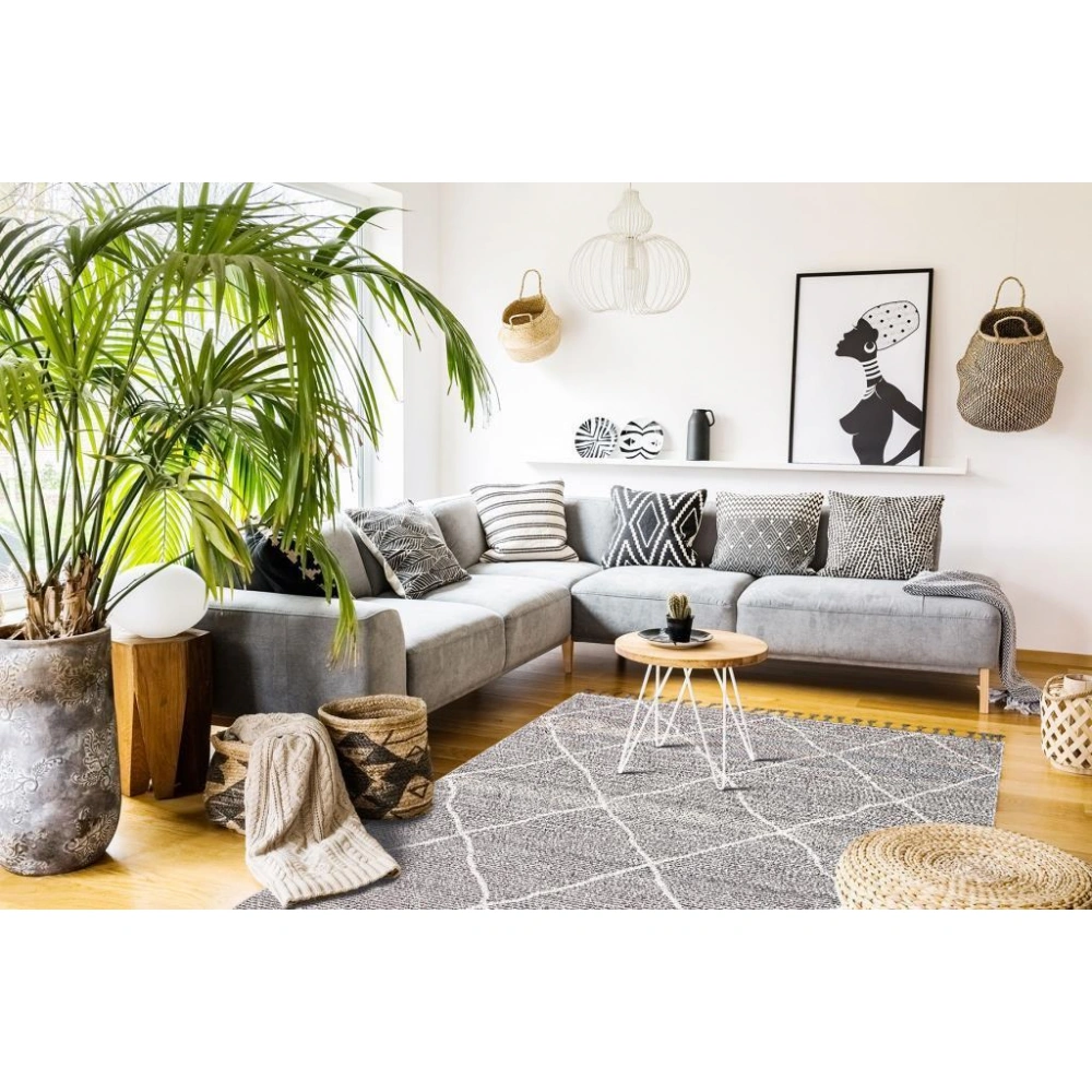 Eko Halı Soho SH 02 Grey Hav Toz Vermez Hasır Dokuma Modern Makine Halısı