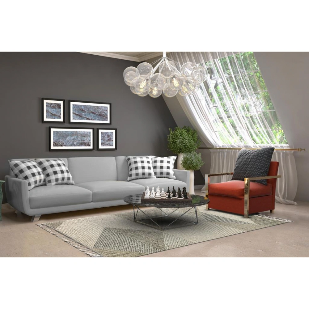 Eko Halı Soho Sh 08 Grey Multy Hav Toz Vermez Hasır Dokuma Modern Makine Halısı