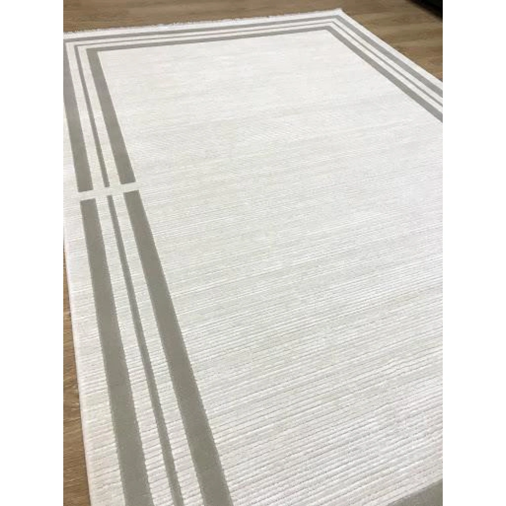 İpek Halı Sardes 6141 A Bej Çerçeveli Modern Salon Halısı