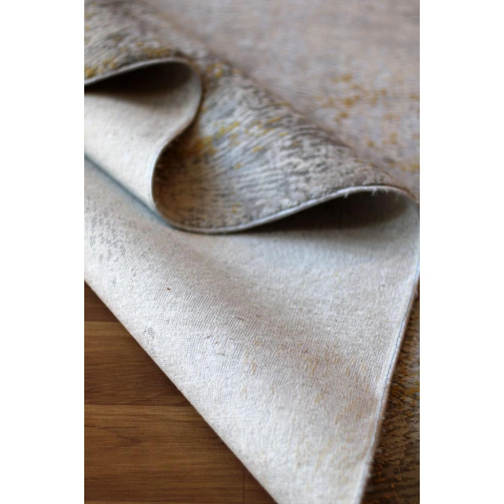 Sanat Halı Doku 1083 Gri Hardal Modern Salon Halısı