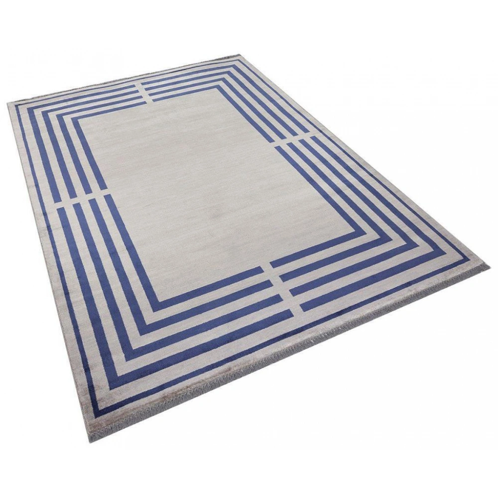 Hoom Rugs York 205 Lacivert Çerçeveli Modern Salon Halısı